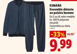 Lidl ESMARA Ensemble détente en polaire homme offre