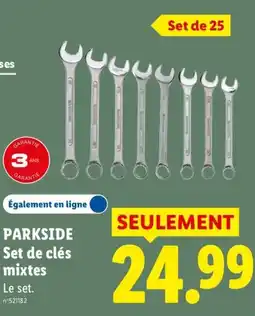 Lidl PARKSIDE Set de clés mixtes offre