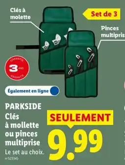 Lidl PARKSIDE Clés à mollette ou pinces multiprise offre