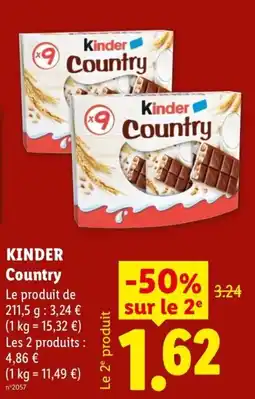 Lidl Kinder Country offre