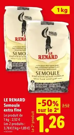 Lidl LE RENARD Semoule extra fine offre