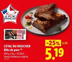 Lidl L'ÉTAL DU BOUCHER Ribs de porc offre