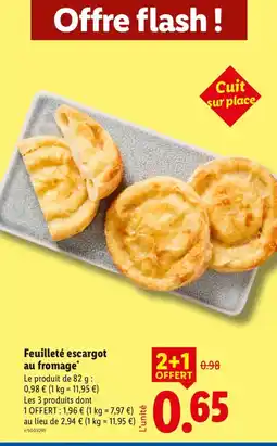 Lidl Feuilleté escargot au fromage offre