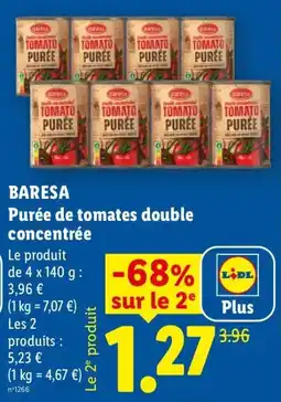 Lidl BARESA Purée de tomates double concentrée offre