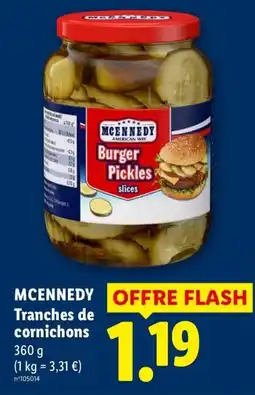 Lidl MCENNEDY Tranches de cornichons offre