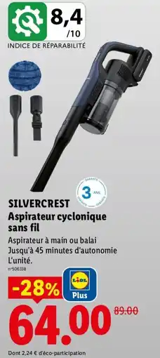 Lidl SILVERCREST Aspirateur cyclonique sans fil offre