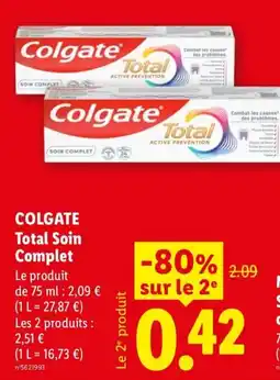 Lidl Colgate Total Soin Complet offre