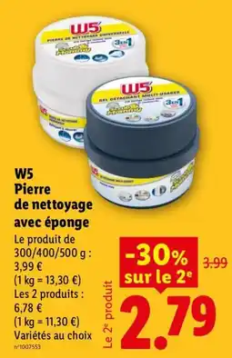 Lidl W5 Pierre de nettoyage avec éponge offre