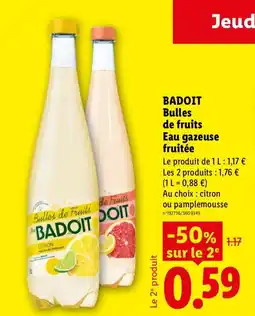 Lidl BADOIT Bulles de Fruits offre