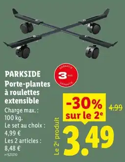 Lidl PARKSIDE Porte-plantes à roulettes extensible offre