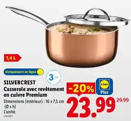 Lidl SILVERCREST Casserole avec revêtement en cuivre Premium offre