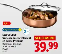 Lidl SILVERCREST Sauteuse avec revêtement en cuivre Premium offre