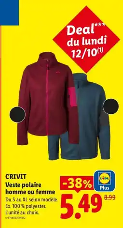 Lidl CRIVIT Veste polaire offre