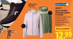 Lidl CRIVIT Veste softshell thermique homme ou femme offre