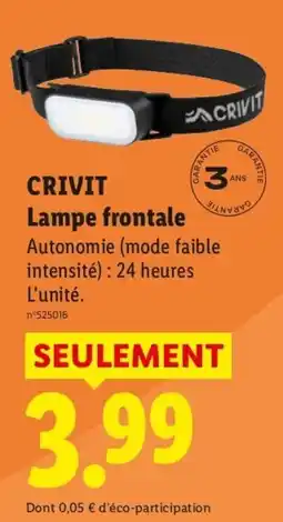 Lidl CRIVIT Lampe frontale offre