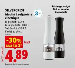 Lidl SILVERCREST Moulin à sel/poivre électrique offre