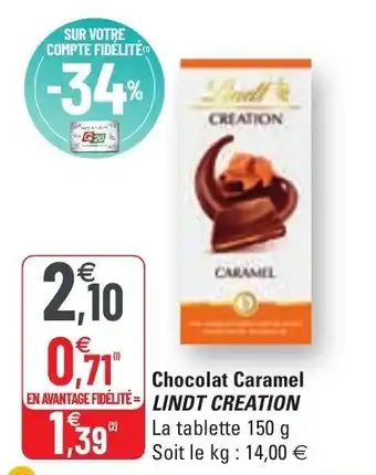 G20 Chocolat caramel LINDT CREATION offre