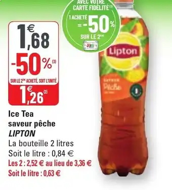 G20 Ice tea saveur pêche LIPTON offre