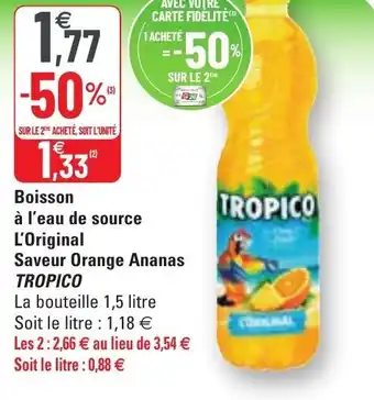G20 Boisson à l'eau de source l'original offre