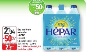 G20 Eau minérale naturelle offre