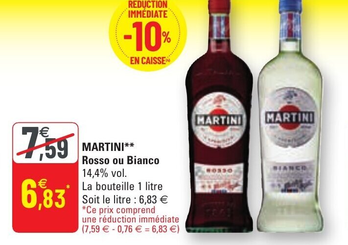 Promo MARTINI rosso ou bianco chez G20