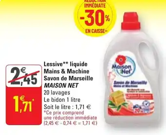 G20 Lessive liquide mains & machine savon de marseille MAISON NET offre