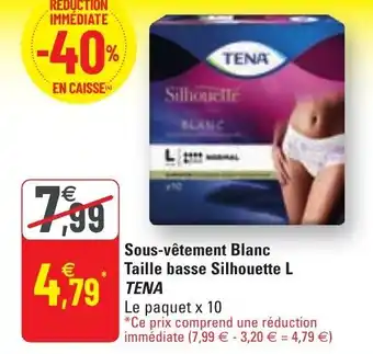 G20 Sous-vêtement blanc taille basse silhouette L TENA offre