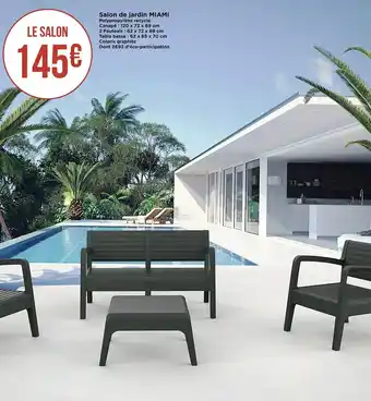 Casino Supermarchés Salon de jardin MIAMI offre
