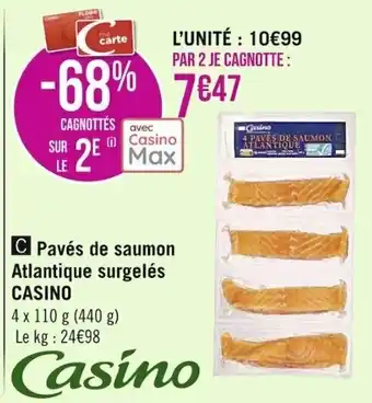 Casino Supermarchés Pavés de saumon Atlantique surgelés offre