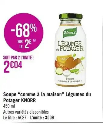 Casino Supermarchés Soupe Comme à La Maison Légumes Du Potager Knorr offre