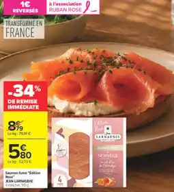 Carrefour JEAN LARNAUDIE Saumon fumé offre