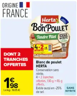 Carrefour Herta Le Bon Poulet offre