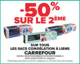 Carrefour Carrefour Sacs congélation à liens offre