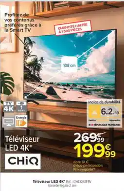 Carrefour CHIQ Téléviseur LED 4K offre