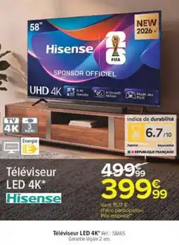 Carrefour Hisense Téléviseur LED 4K offre