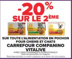 Carrefour Sur toute l'alimentation en pochon pour chiens et chats carrefour companino offre