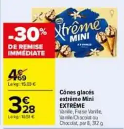 Carrefour Xtreme Cônes glacés offre