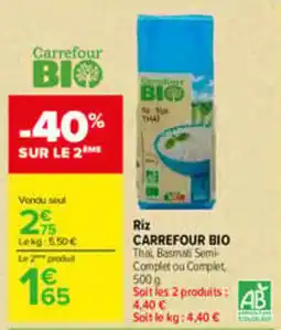 Carrefour Carrefour Bio Riz offre