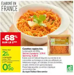 Carrefour Carottes rapées bio offre