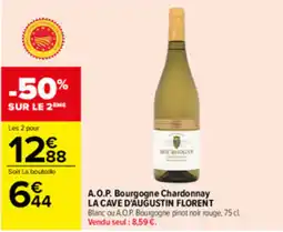 Carrefour LA CAVE D'AUGUSTIN FLORENT A.O.P. Bourgogne Chardonnay offre