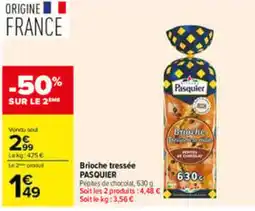 Carrefour Pasquier Brioche tressée offre