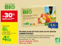 Carrefour Carrefour BIO Gourdes purée de fruits sans sucres ajoutés offre