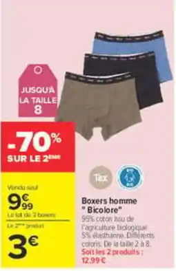 Carrefour Boxers homme Bicolore offre