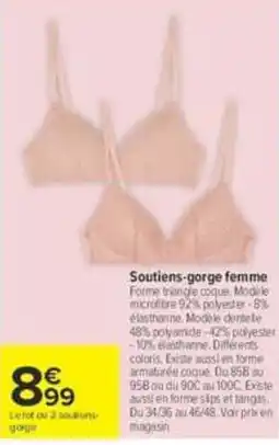 Carrefour Soutiens-gorge femme offre