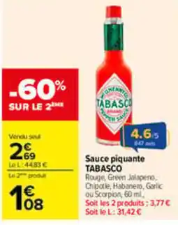 Carrefour TABASCO Sauce piquante offre