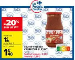 Carrefour Carrefour Classic Sauce bolognaise offre