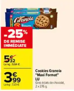 Carrefour LU Cookies Granola offre
