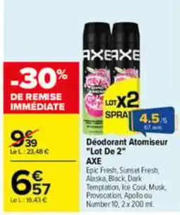 Carrefour AXE Déodorant Atomiseur offre