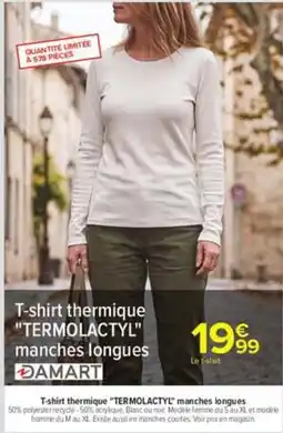 Carrefour Damart t-shirt thermique termolactyl manches longues offre