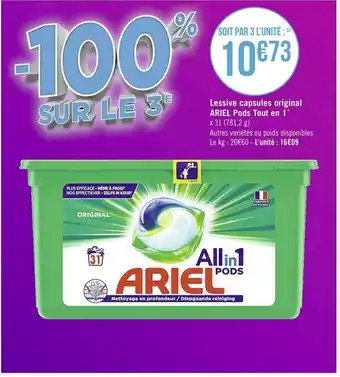 Casino Supermarchés Lessive Capsules Original offre